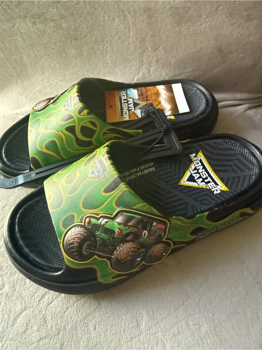 Monster Jam Little and Big Boys Slide Sandals